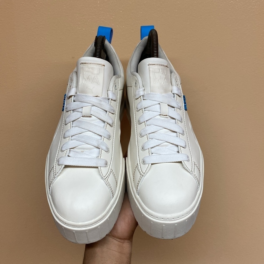 Puma Platform Mayze Infuse Pristine Chunky Sneakers “Cream Blue” - Picture 4 of 17